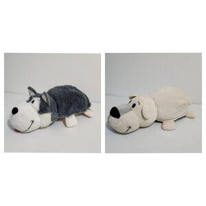 Flip A Zoo Asher Husky & Poppi Polar Bear Plush 18" Stuffed Reversible Plush Toy